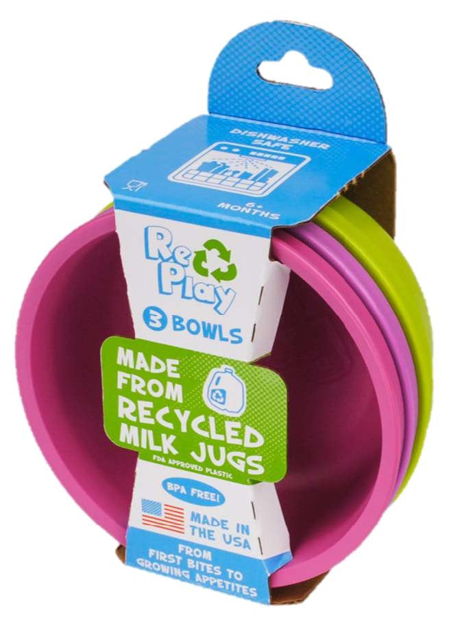 Re-Play Bowls Set - Purple,Pink and Lime Green