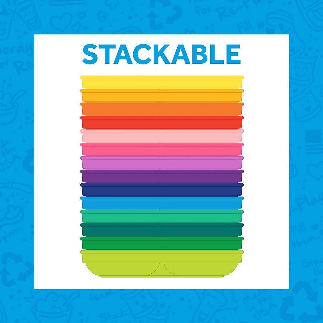Re-Play Divided Plates Set - Aqua, Sky Blue and Lime Green