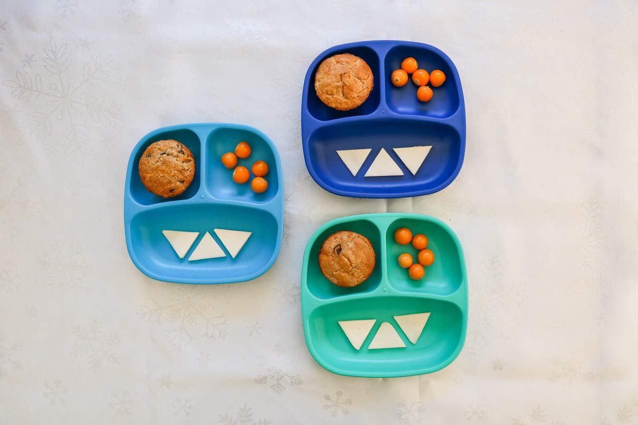 Re-Play Divided Plates Set - Aqua, Sky Blue and Navy