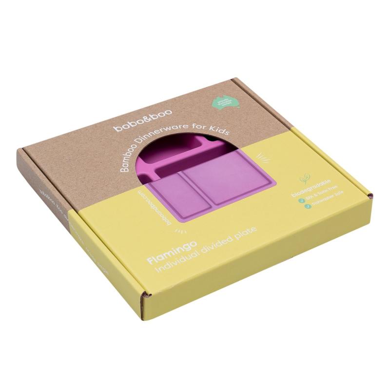 Bamboo Divided Plate - Flamingo Pink