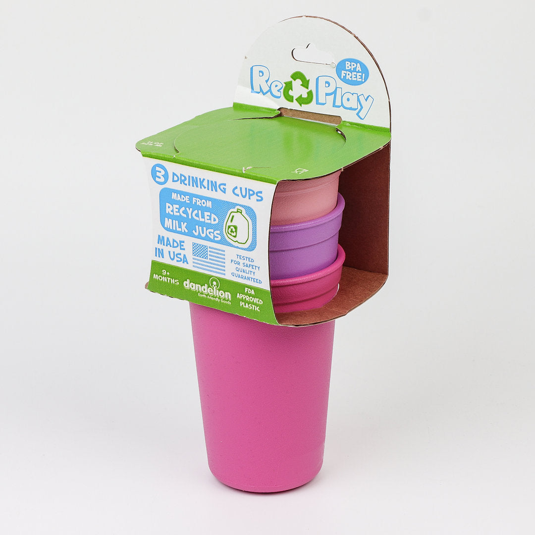 Re-Play Drinking Cups, 10oz - Purple, Blush Pink and Pink