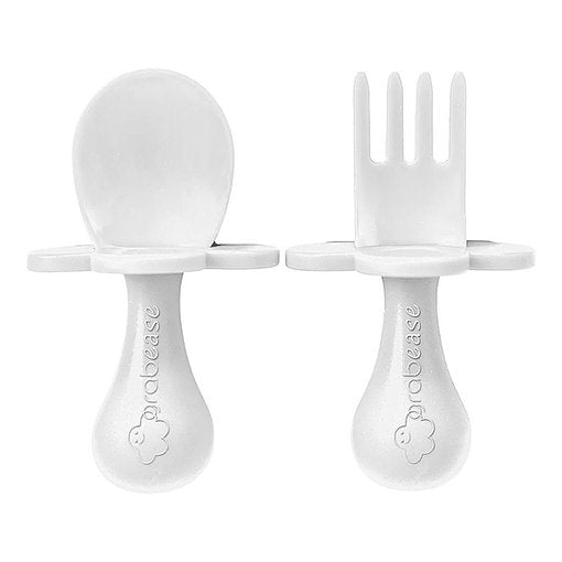Ergonomic Utensils with Travel Case - White