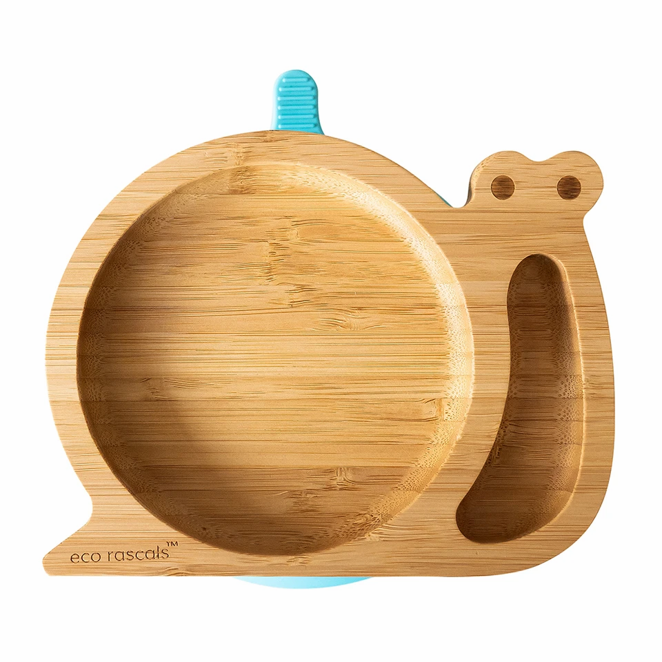 Snail Bamboo Suction Plate - Orange