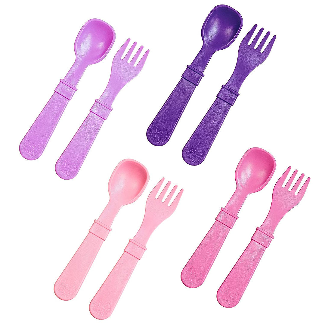 Re-Play Toddler Utensil Set - Purple, Blush Pink, Pink and Amethyst