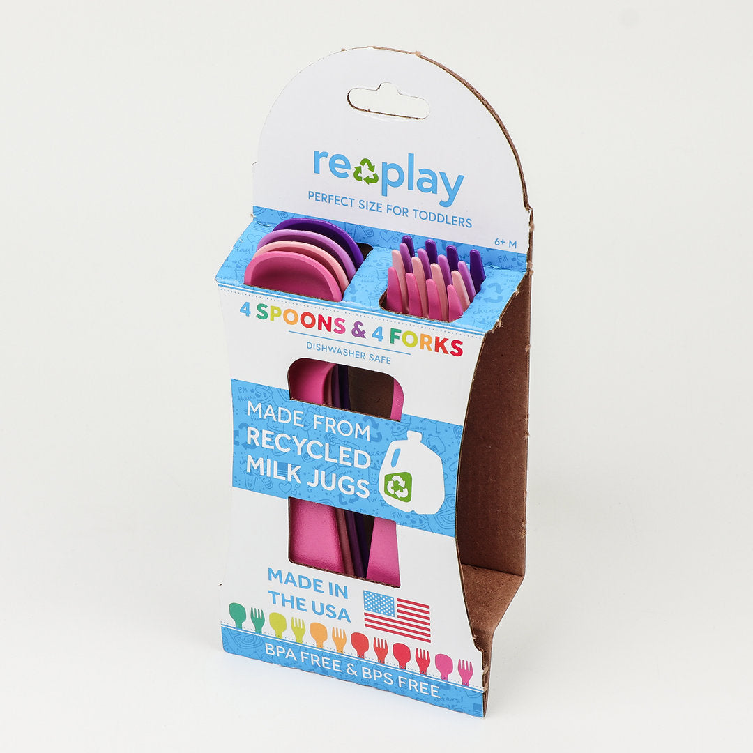 Re-Play Toddler Utensil Set - Purple, Blush Pink, Pink and Amethyst