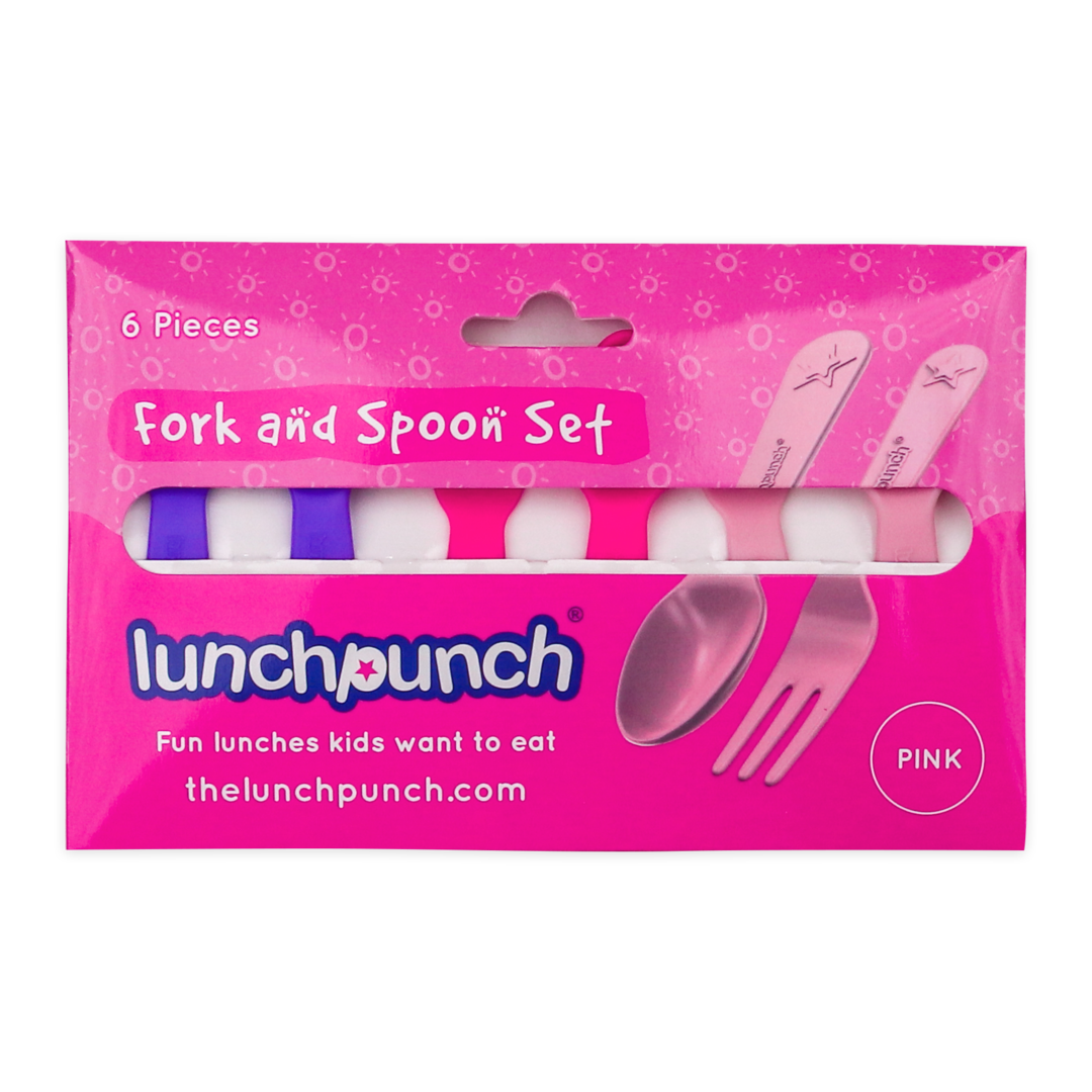 Fork & Spoon Set - Pink