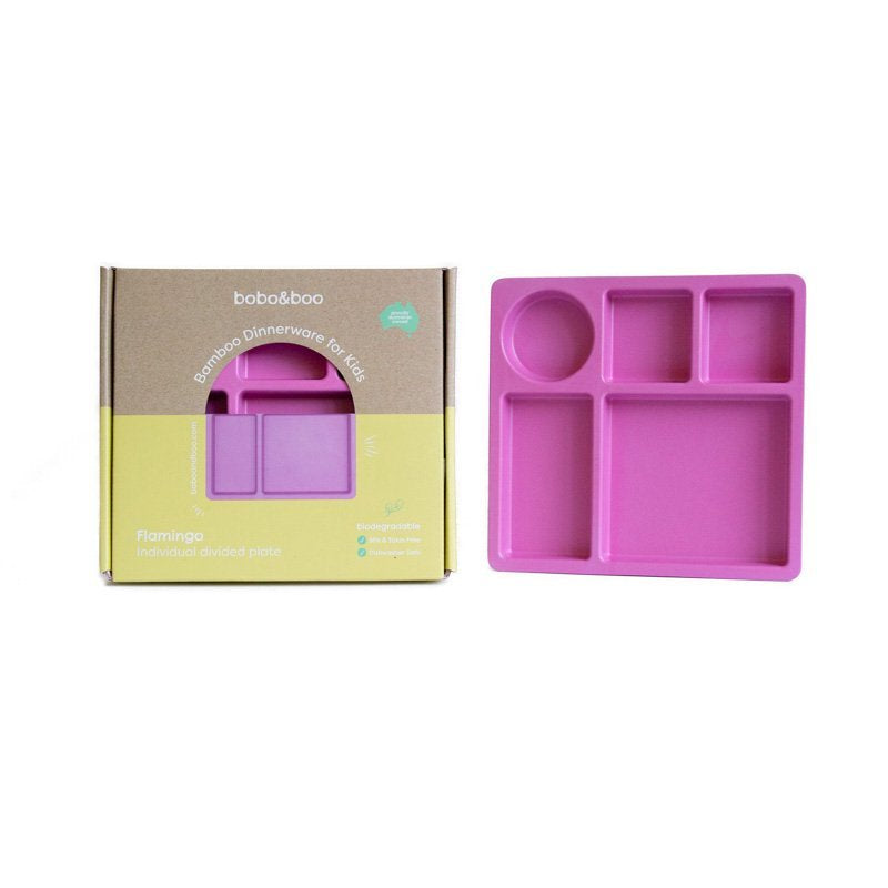 Bamboo Divided Plate - Flamingo Pink