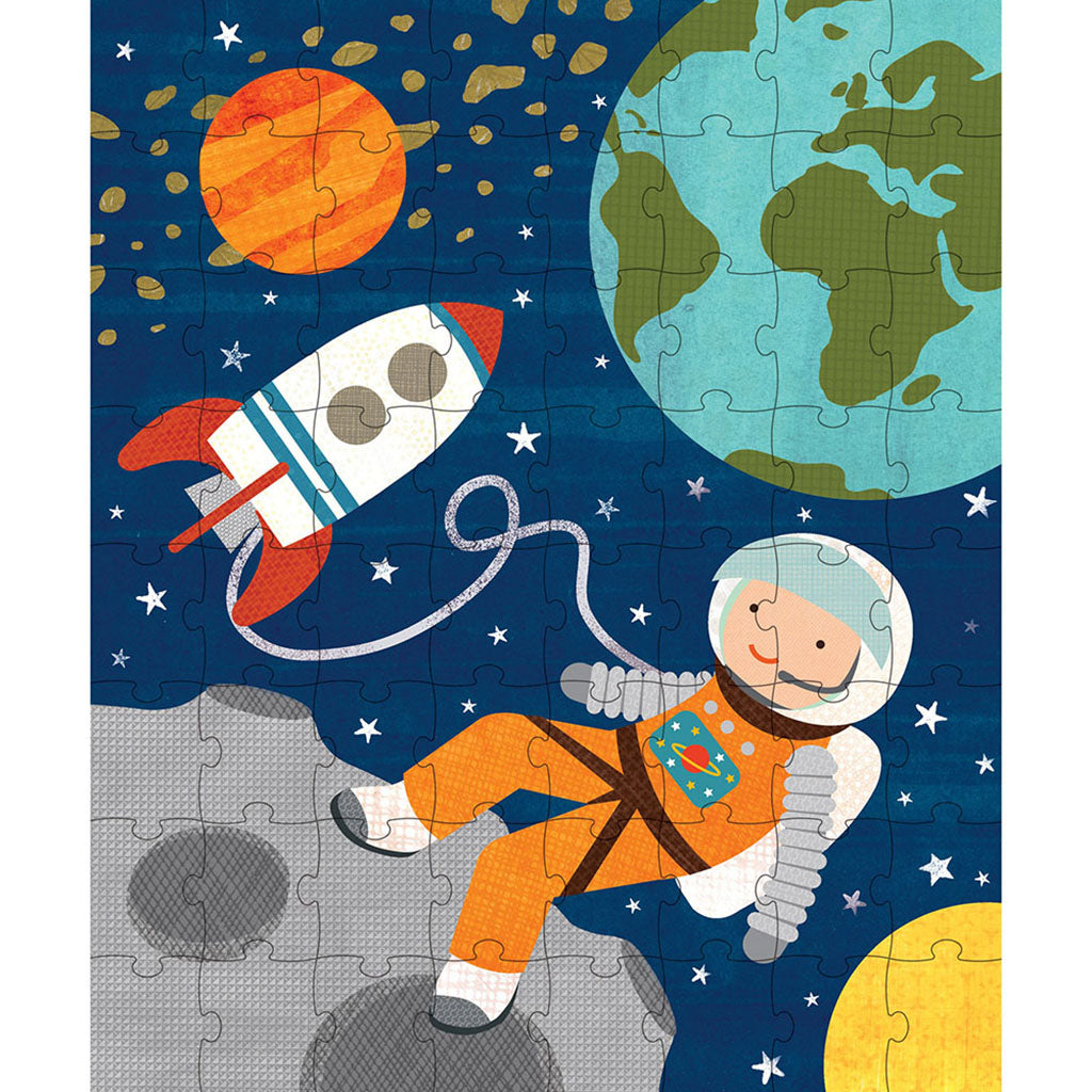INTO SPACE 64-Piece Puzzle Tin & Coin Bank