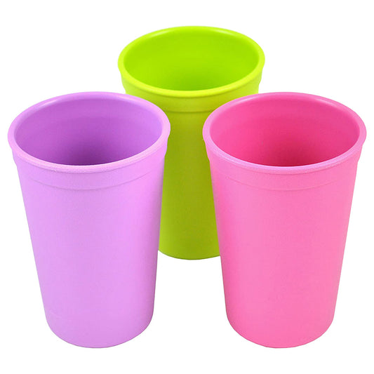 Re-Play Drinking Cups, 10oz - Pink, Purple & Lime Green