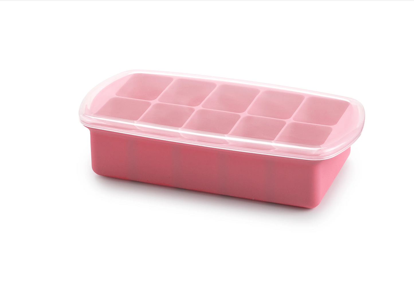 Silicone Baby Food Freezer Tray with Lid - Pink