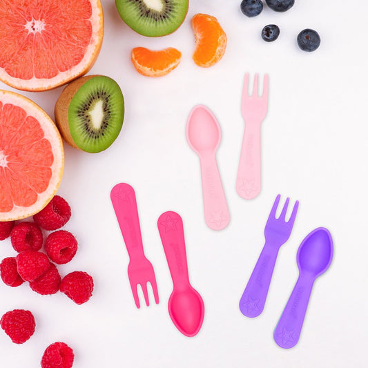 Fork & Spoon Set - Pink