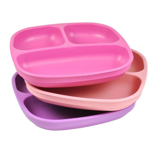 Re-Play Divided Plates Set - Purple, Blush Pink and Pink