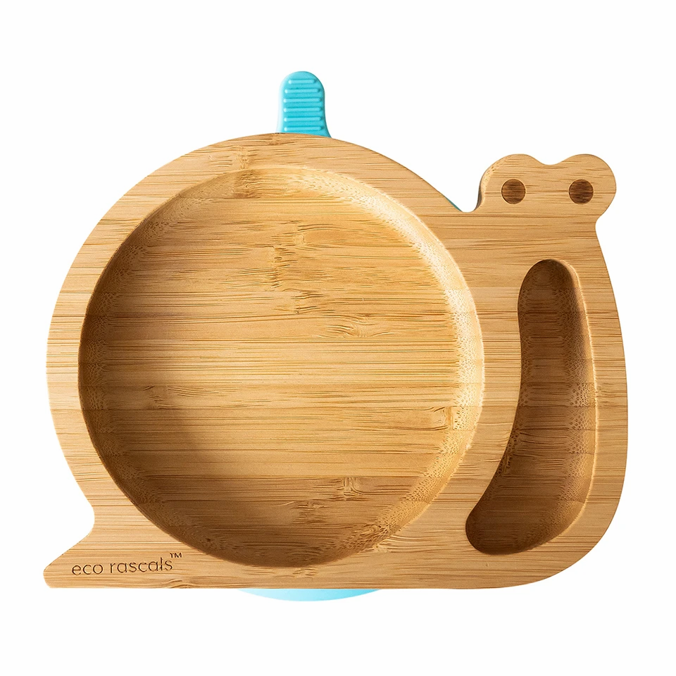 Snail Bamboo Suction Plate - Pink