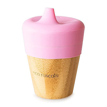Bamboo Cup with Sippy Feeder - Pink