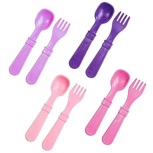 Re-Play Toddler Utensil Set - Purple, Blush Pink, Pink and Amethyst