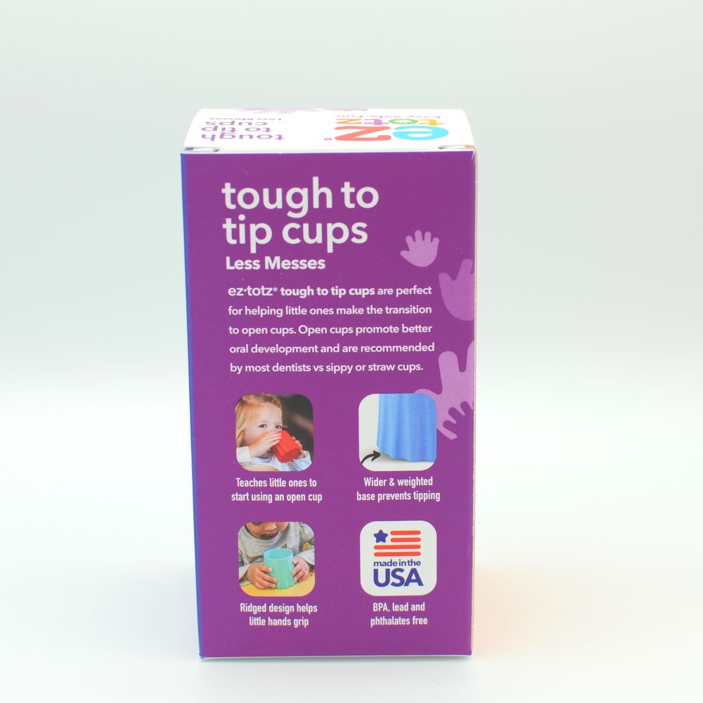 Tough to Tip Plastic Toddler Learning Cup, 2-Pack - Grey
