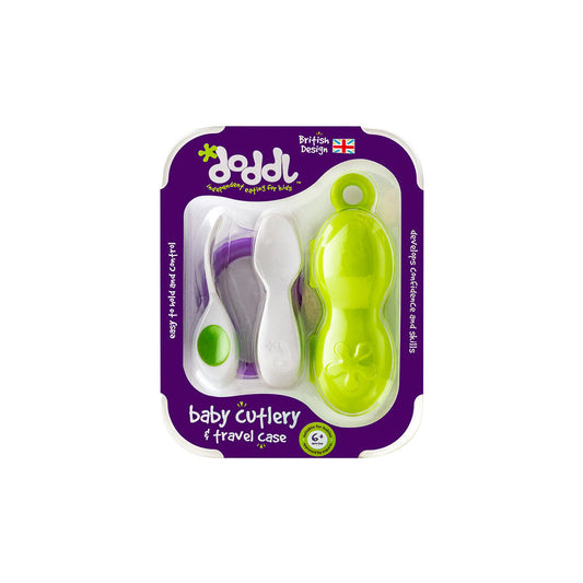 Baby Cutlery Set & Case - Lime Green